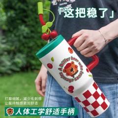 Diller迪乐贝尔 防尘吸管盖樱桃熊冰霸杯 1200ML D9221（吸管）