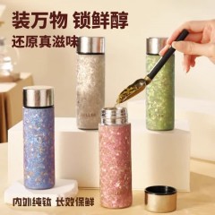 Diller迪乐贝尔 口袋杯高端钛杯彩盒装 150ML DTi5015（大冰花）