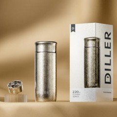 Diller迪乐贝尔 高端钛杯配滤网钛杯彩盒装 220ML DTi5016（小冰花）