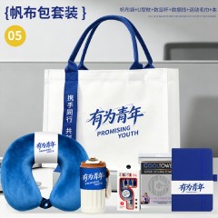 帆布袋系列套装 帆布袋+U型枕+数显杯+数据线+运动毛巾+本 05