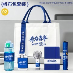 帆布袋系列套装 帆布袋+运动杯+手机支架+风扇+本+鼠标垫 02