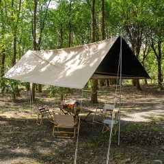 徽羚羊 云荫天幕黑胶300*300cm 卡其色 （四角）HLY-TM-23001