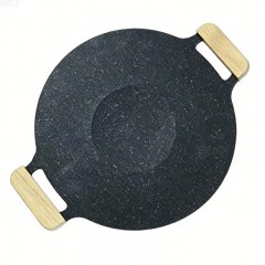 徽羚羊  云烹 麦饭石烤肉盘28cm 加厚款 加木柄 HLY-SK-24006