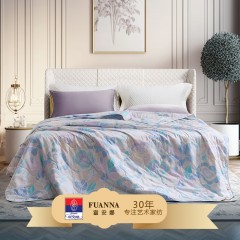 富安娜(FUANNA)  清凉七孔抗菌夏被-沁·叶语 203*229cm(370g)