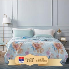 富安娜(FUANNA)  纯棉七孔抗菌夏被-浅笑沐歌203*229cm(370g)