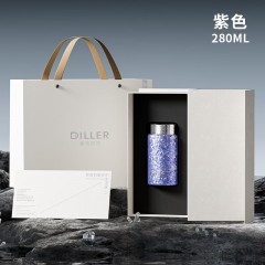 Diller迪乐贝尔 口袋杯高端钛杯礼盒装  280ML DTi5014-3（大冰花）