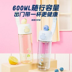 Diller迪乐贝尔 吸管直饮两用水果双饮杯 600ML D2628（吸管+直饮）