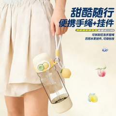 Diller迪乐贝尔 吸管直饮两用水果双饮随行杯 620ML D2620（吸管+直饮）