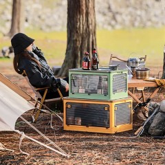 徽羚羊 云具 透明折叠收纳箱 中号 黄色/绿色  38L HLY-SNX-22095/98